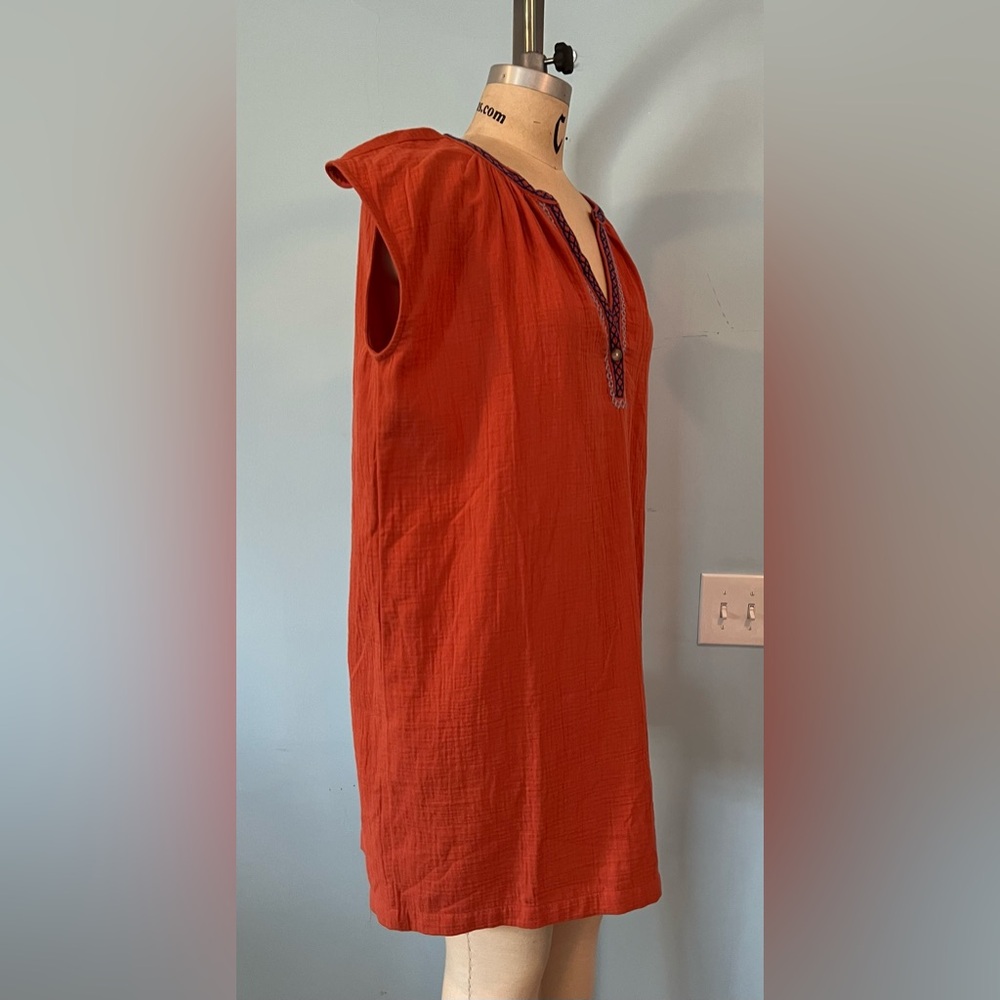NWOT Madewell Embroidered Lightestspun Cover-Up Tunic - Orange - Medium - Picture 4 of 11